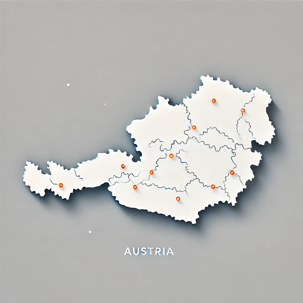 Minimalistische Karte von Österreich